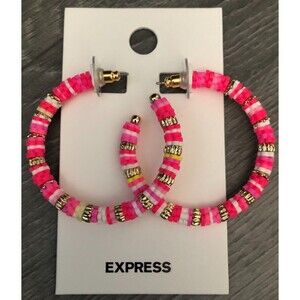 Express Pink Hoop Earrings NWT
